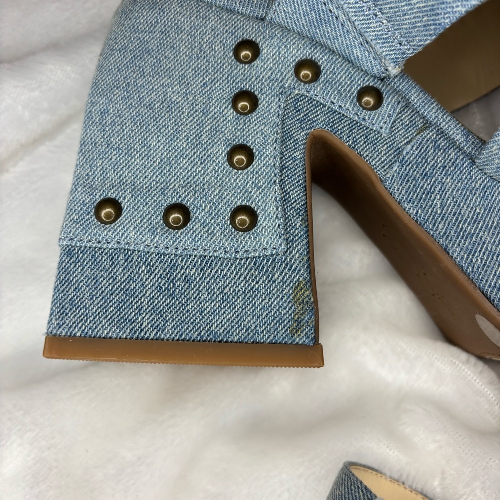 Jessica Simpson Blue Denim Platform Sandals - Picture 5 of 16